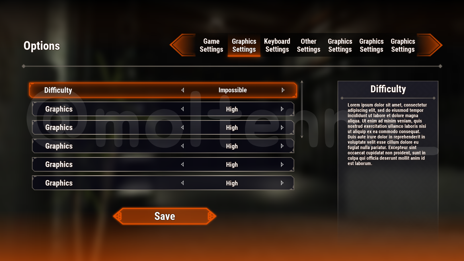 Fantasy RPG - Options Menu