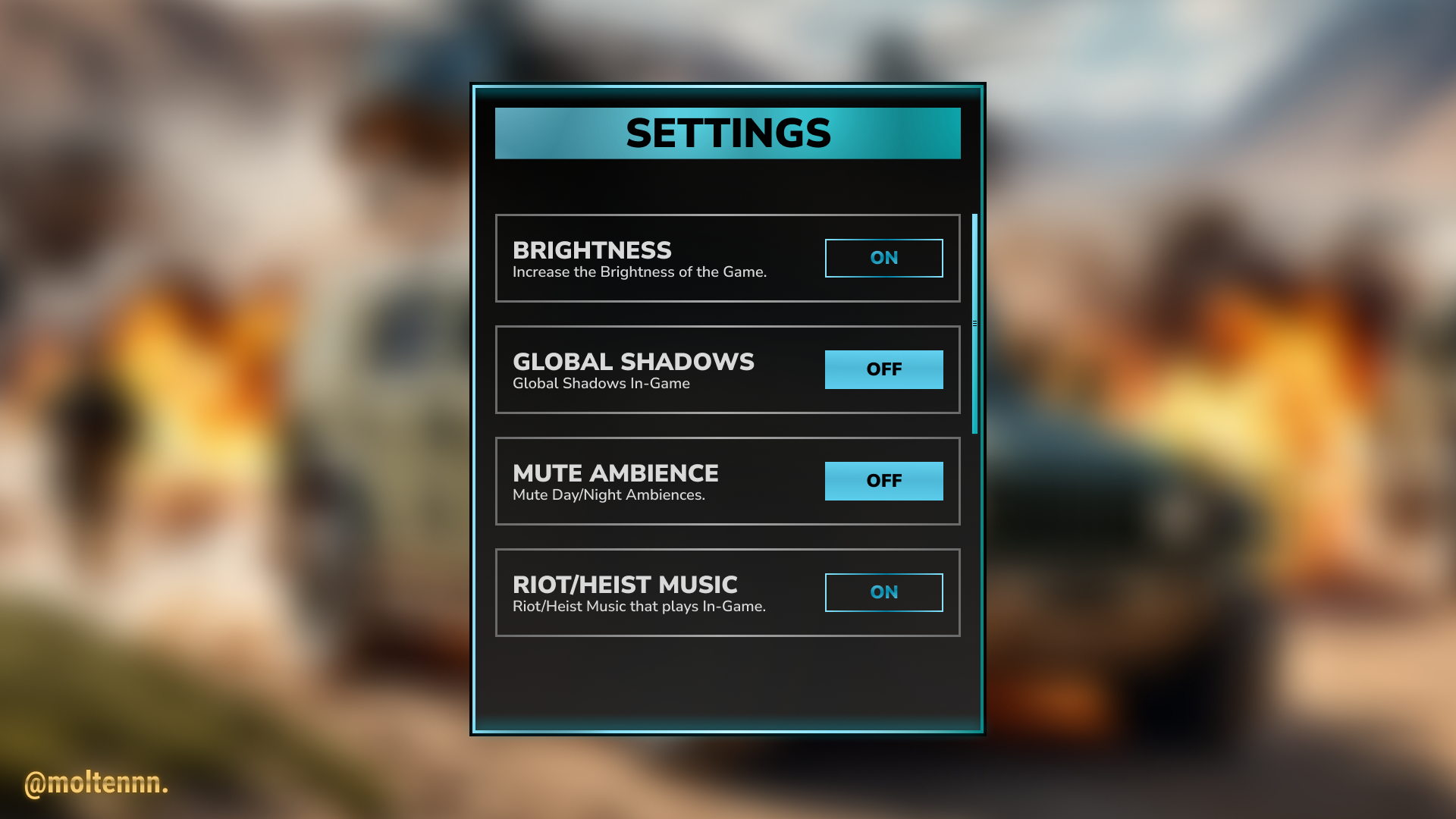 SWAT Game Settings