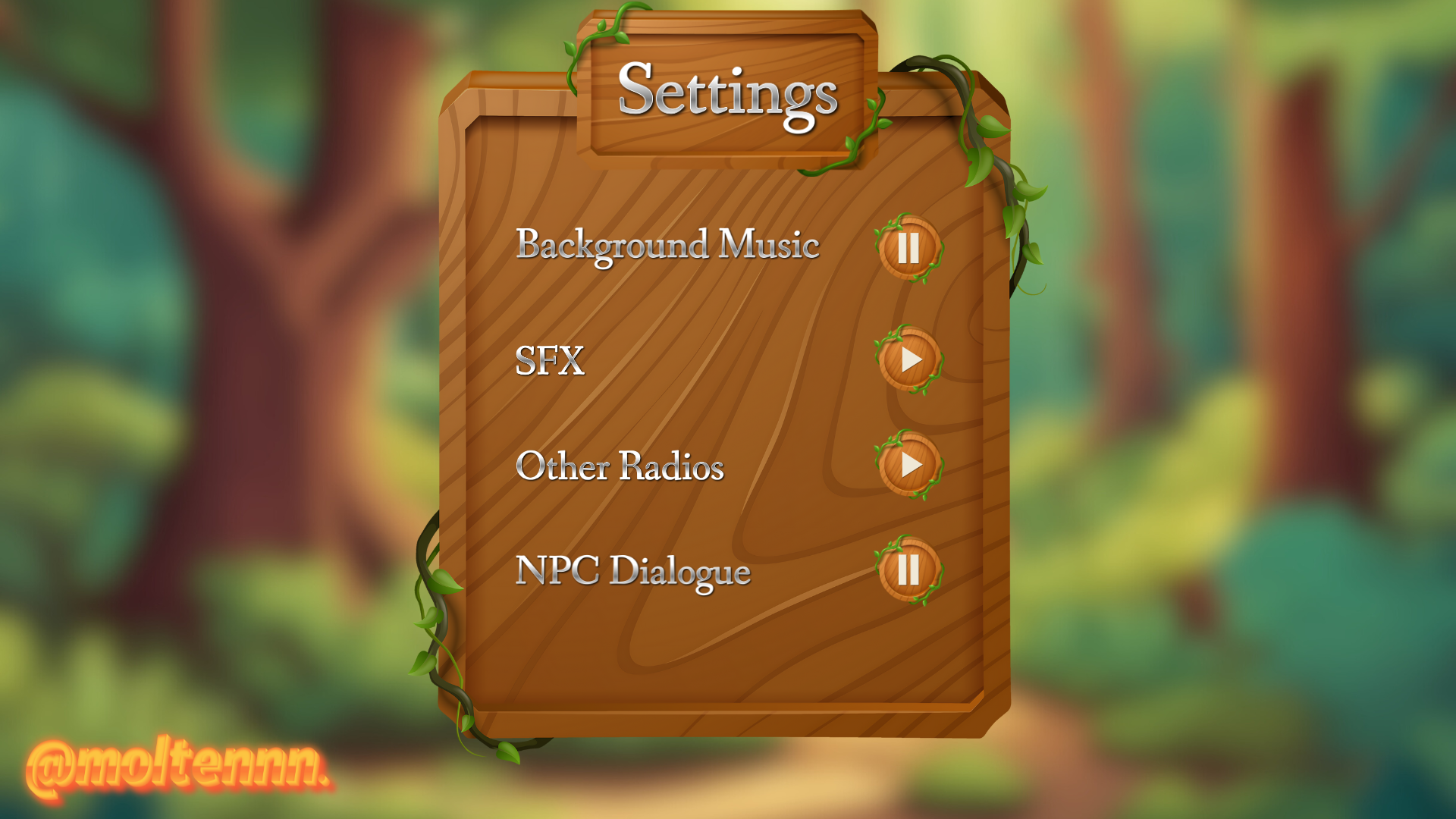 Wood Settings UI